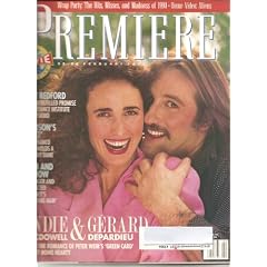 Premiere Magazine February 1991 Andie MacDowell and Gerard Depardieu Cover