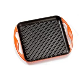 Le Creuset Cast Iron Square Grill, Volcanic, 24 cm