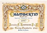 TORCHON ETIQUETTE VIN BOURGOGNE CHAMBERTIN GRAND CRU 1957