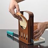 TFY Perfect Kitchen Bread Loaf Toast Bun Cutter Slicer - Precise Cutting with Slicing Guides - 4 Slice Thicknesses