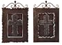 Set of 2 Old World Cross Hanging Wall Art Plaques 28"