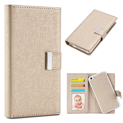 iPhone 6 Plus Case, iPhone 6S Plus Case, WINNETEK Premium Canvas Folio Flip iPhone 6 Plus Wallet Case Card Slots, Slim Fit Magnetic Closure Shockproof Bumper Case for iPhone 6 Plus, 6s Plus 5.5