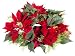 Faux 6 Velvet La Costa Poinsettia /Cedar Candle Ring Red (Pack of 6)