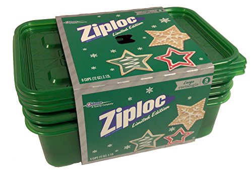 Ziploc Limited Edition Holiday Colored Storage Containers with Lids (Large Rectangle, Green)