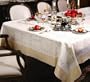 Ribbon Rose Embroidered Design Tablecloth White 70" X 120"
