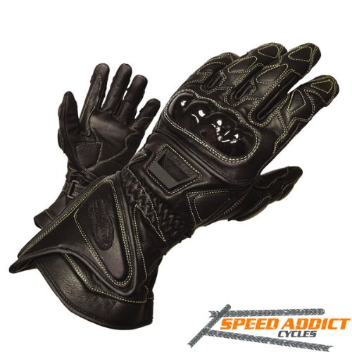 Olympia 340 Vented Kevlar Protector Motorcycle Sport Gloves Black X
