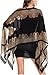 Zeagoo Womens Paisley Print Chiffon Beachwear Poncho Bikini Cover Up Top Dress, One Size, Black