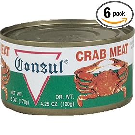 Roland Consul Crab Meat, 6-Ounce Can (Pack of 6) by Roland