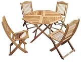 Review Firmans  / FSC Hardwood Ascot Octagonal Garden Dining Set with 4-Seater Table and 4 Ascot Hardwood Folding Chairs