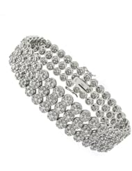 Ladies Silver Bracelet with White CZ 47.66g