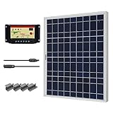 Renogy Starter Solar Panel Kit 50W Poly: Solar Panel UL Listed Charge Controller 12V off grid Solar Kit Portable