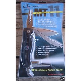 NEW! Quarrow Multi Tool 11 features ULTIMATE Fishing Tool That Includes Knife, Pliers, Bottle Can Opener & Hook Removal With LED Light! by Can Openers