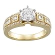 14K Yellow Gold Diamond Engagement Ring Semimount - 0.50 Ct. - CENTER STONE NOT INCLUDED