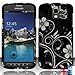 SAMSUNG GALAXY S4 ACTIVE i537 i9295 WHITE FLOWERS RUBBERIZED DESIGN MOBILE PHONE COVER + SCREEN PROTECTOR, FROM [TRIPLE8ACCESSORIES] (CGFT5)