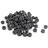 uxcell M5x0.8mm Zinc Plated Nylock Nylon Insert Hex Lock Nuts Black 100pcs