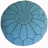 Moroccan Pouf, Pouffe, Ottoman, Poof, Color : Light Blue
