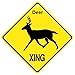 KC Creations Deer Xing Caution Crossing Sign Wildlife Gift