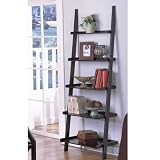 Five-tier Black Ladder Bookshelf
