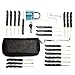 25 Pieces Premium Practice Lock Pick Set, Centh Crystal Transparent Blue Professional Visible Cutaway Inside View Padlocks with 2 keys, 24pcs Various Picks Crochet Hook, Wrenches