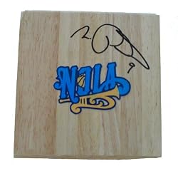 Morris Peterson Autographed New Orleans Hornets Logo Floorboard, Proof Photo