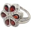 Love Gifts Sterling Silver Garnet Gemstone Ring US Size 7.75 (rng354)