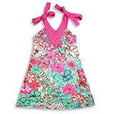 Haven Girl - Girls Knit Floral Sundress, Fuschia, Multi