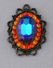 Click here to buy Gasoline Glamour Fire Opal Fancy Heliotrope Rhinestone Charm Necklace.
