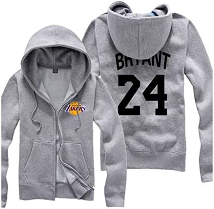 NBA Los Angeles Lakers Kobe NO.24 Long Sleeve Hoodies Coat Grey M