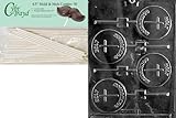 Cybrtrayd 45St50-R026 Holy Communion Lolly Religion Chocolate Candy Mold with 50 Cybrtrayd 4.5-Inch Lollipop Sticks