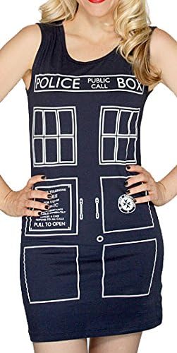 Doctor Who Her Univers Tardis Tank Dress (Extra Large, Navy)