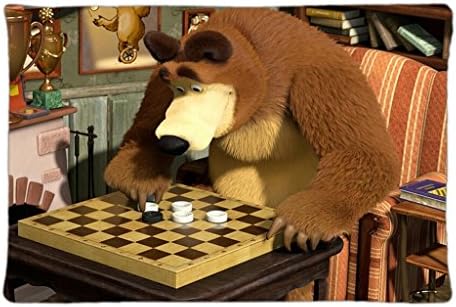 Masha and the Bear Custom Personalized Zippered Home Decorative Pillow Case Cushion Case (20Inch X 30Inch)