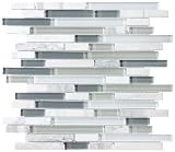 SAMPLE of Bliss Series Iceland Marble/Glass Mix Mosaic Tile