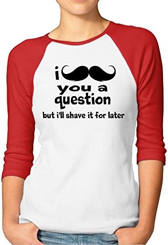 LBGN Women's 3/4 Sleeve 100% Cotton Baseball I Ask You A Question T Shirt Sport Red XXL