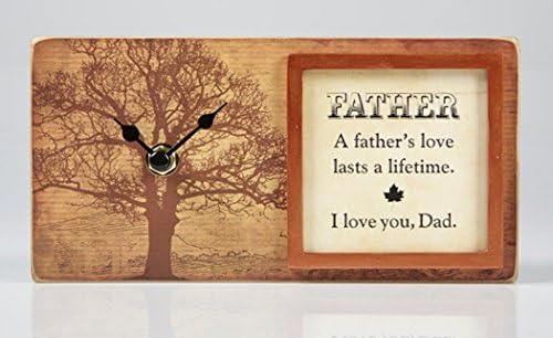 Blocks of Time Framed Tabletop Clock with Christian Verse, Father, 8 Inch