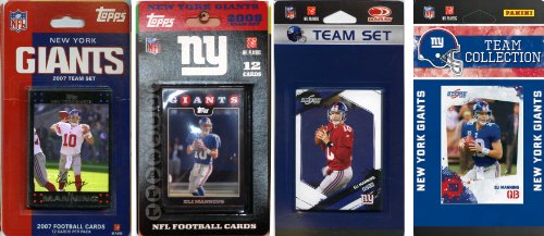 NFL  New York Giants 4 Different Licensed Trading Card Team Sets