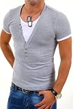 Carisma 2in1 T-Shirt Deep V-Neck Grau T202