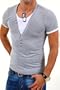 Carisma 2in1 T-Shirt Deep V-Neck Grau T202