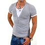 Carisma 2in1 T-Shirt Deep V-Neck Grau T202 [Grau, &hellip Carisma