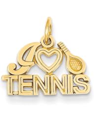 14k Yellow Gold I Love Tennis Charm