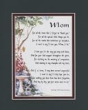 "Mom" A Gift For A Mother. Touching 8x10 Poem, Double-matted In Dark Green/Burgundy And Enhanced With Watercolor Graphics.