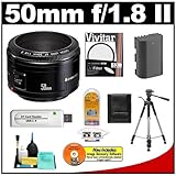 Canon EF 50mm f/1.8 II Lens + UV Filter + LP-E6 Battery + Tripod + Accessor ....
