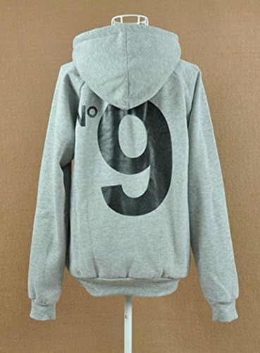 Caflin Women's Hooded Coco Print Trendy Pullover Hoody Sweatshirt Outerwear Grey