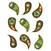 Lucks Edible Image Greenwood Paisley Embellishments, 108-Pack