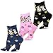 Cute Puppies on the Socks for Women Novelty Cotton Crew 3-Pairs Gift for Her (9-11, Doggies and Foot Prints)