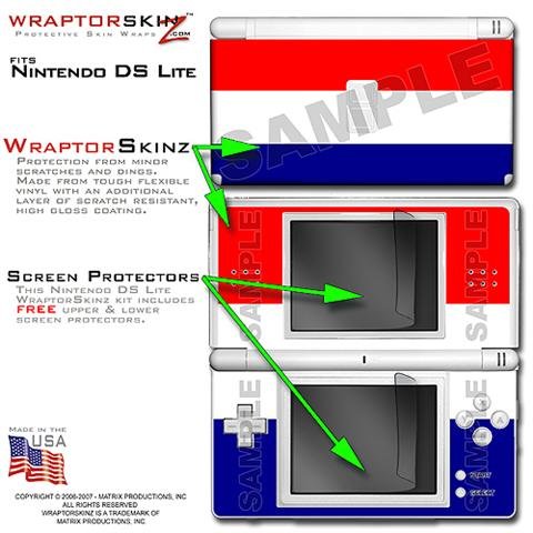 Red, White and Blue WraptorSkinz Skin kit fits Nintendo DS Lite (DS LITE NOT INCLUDED)