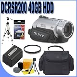 Sony Handycam DCR-SR200 40GB Hard Disk Drive HDD Digital Camcorder w/ 10x Optical Zoom (DCRSR200) - Extra Battery - UV Filter + MORE BigVALUEInc Accessory Saver Necessity Bundle