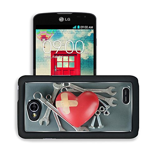 Liili Premium LG Optimus L70 Dual Aluminum Snap Case Heart and tools Concept Renovation of heart On color background IMAGE ID 19174419
