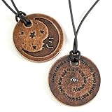 Unisex Friendship Moon Pewter Token Pendant with 19