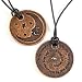 Unisex Friendship Moon Pewter Token Pendant with 19" Leather Cord Necklace