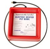 Farm Innovators 1-1/4-Gallon Square Heated Pet Bowl - Red Model D-19, 60-Watt